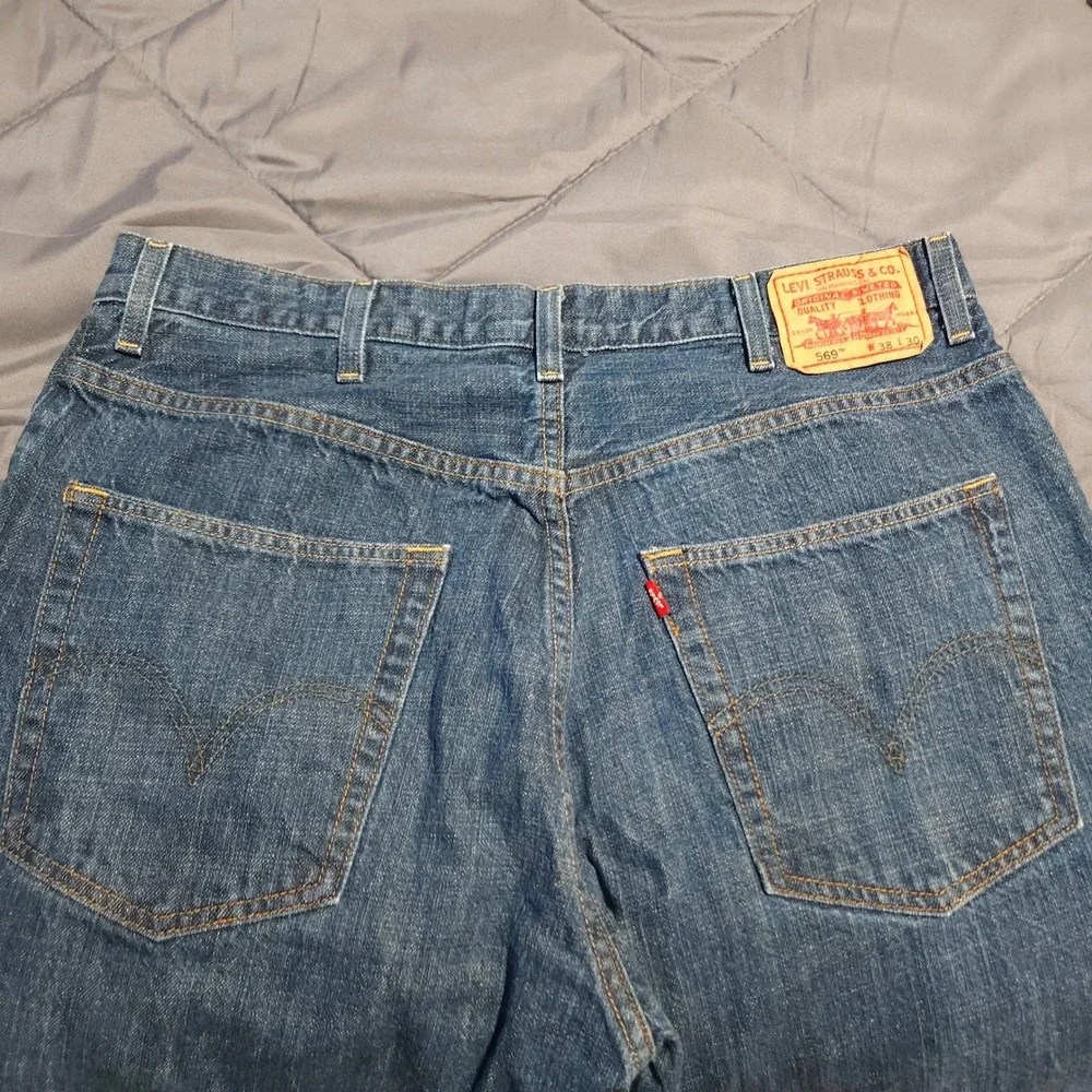 Levi's 569 Men's Jeans 38x30 Actual 37x29 Loose Straight Blue 100% Cotton